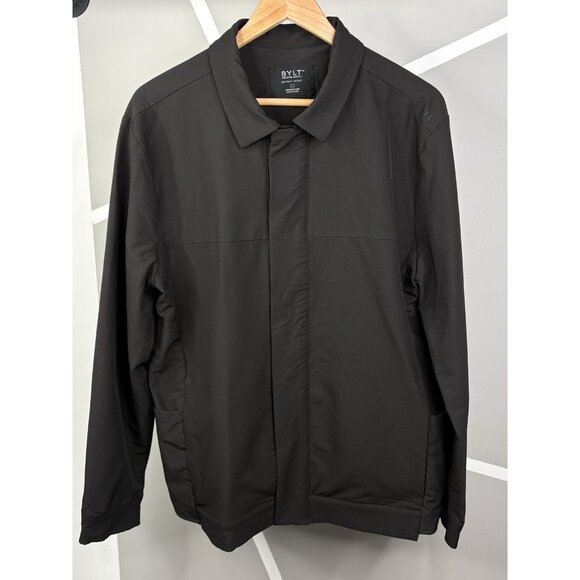 BYLT Premium Basics District Jacket Men’s L Black Full Snap Stretch Pockets - Picture 1 of 14